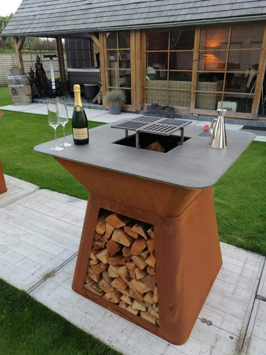 Meyerfire BBQ Ø100 met houtopslag Ø100*H100 cm