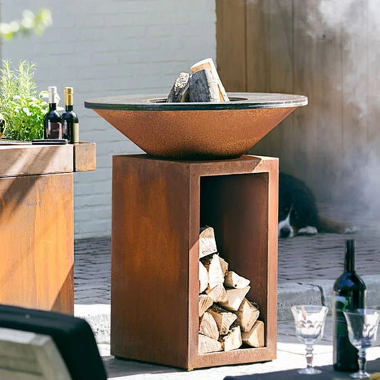 Meyerfire BBQ Ø100 met houtopslag Ø100*H100cm